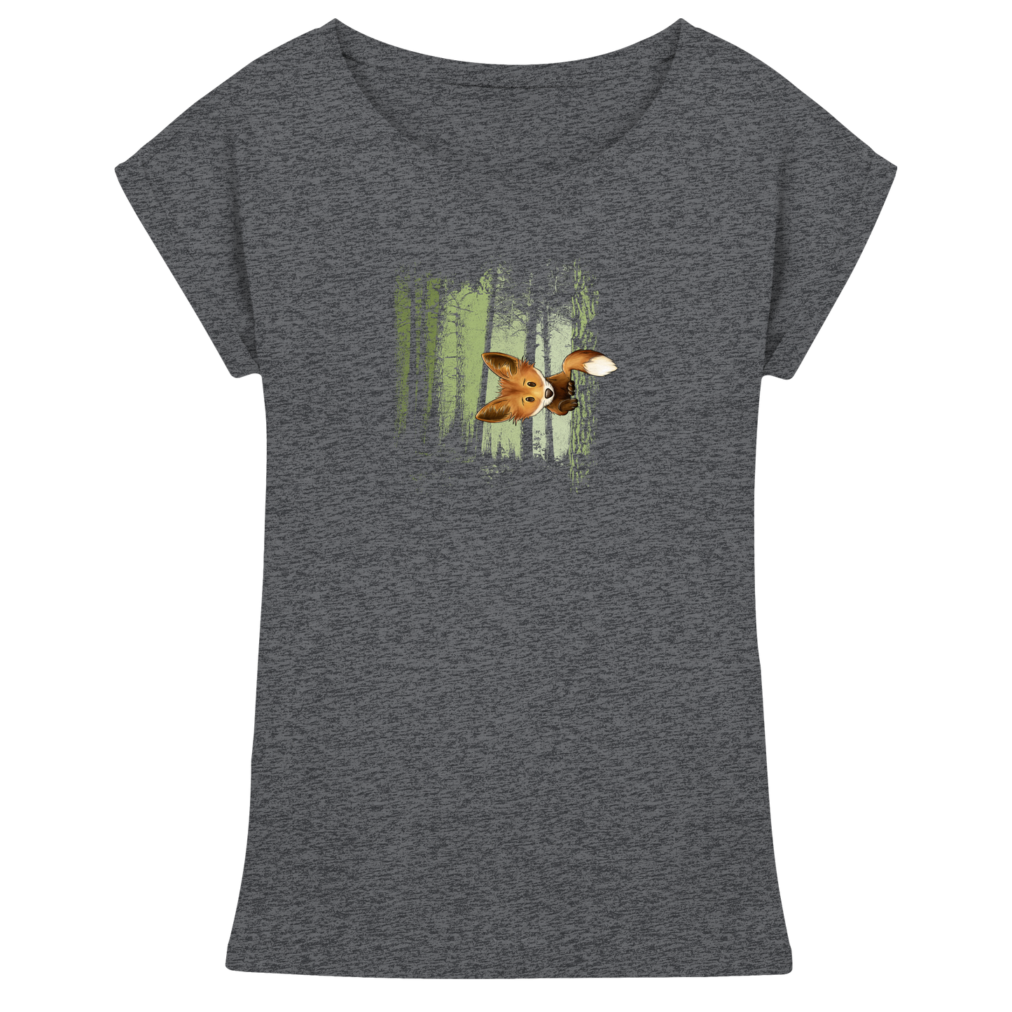Fuchs im Zwielicht-Wald - Womens Extended Shoulder T-Shirt