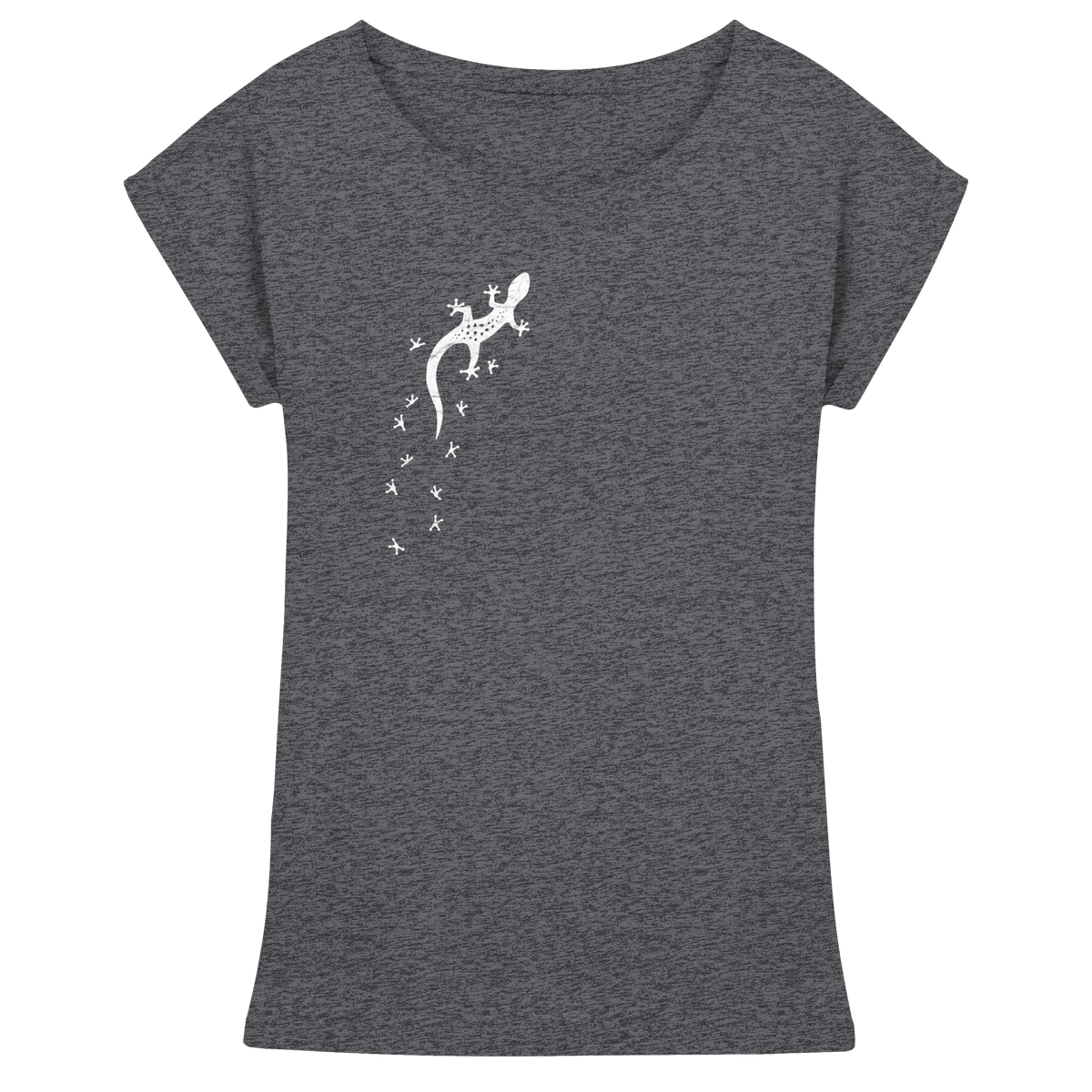 Gecko Eidechse Silhouette hell - Womens Extended Shoulder T-Shirt