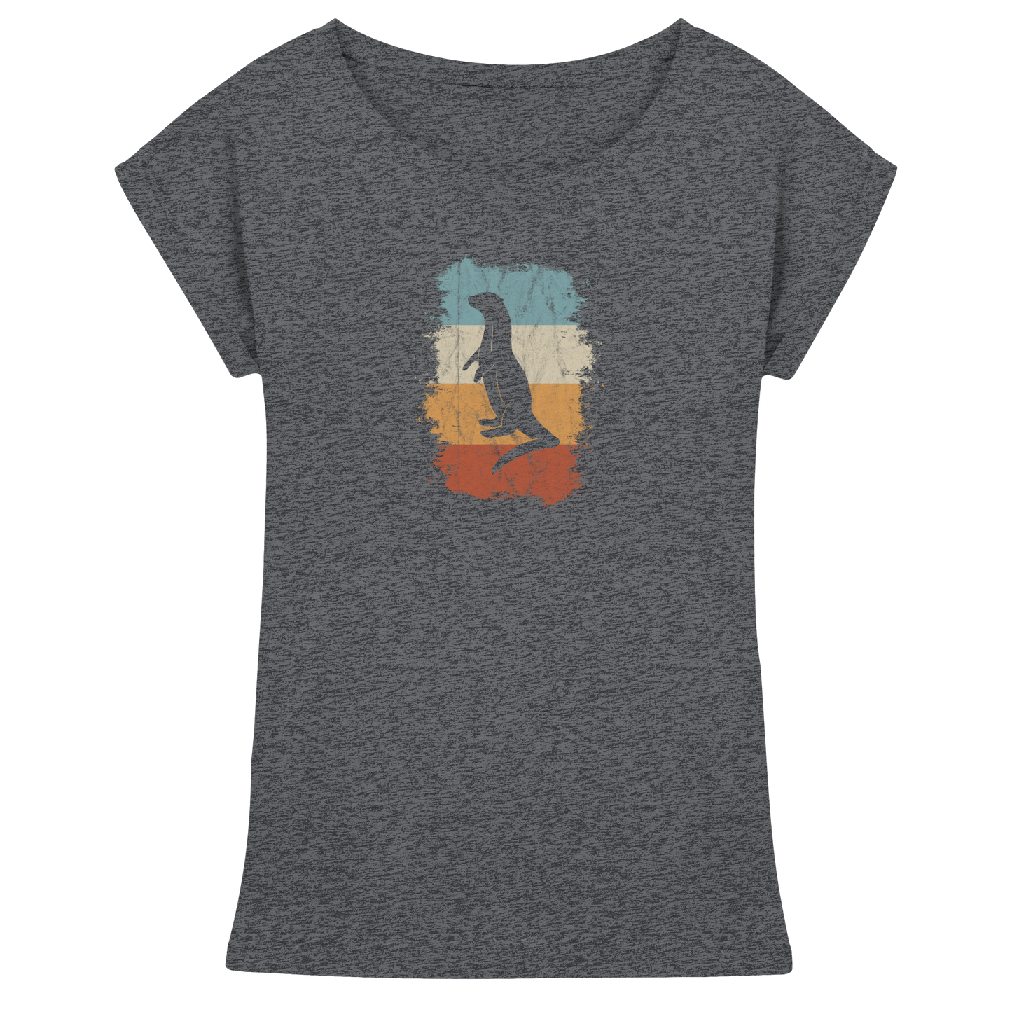 Retro Otter Fischotter Silhouette - Womens Extended Shoulder T-Shirt