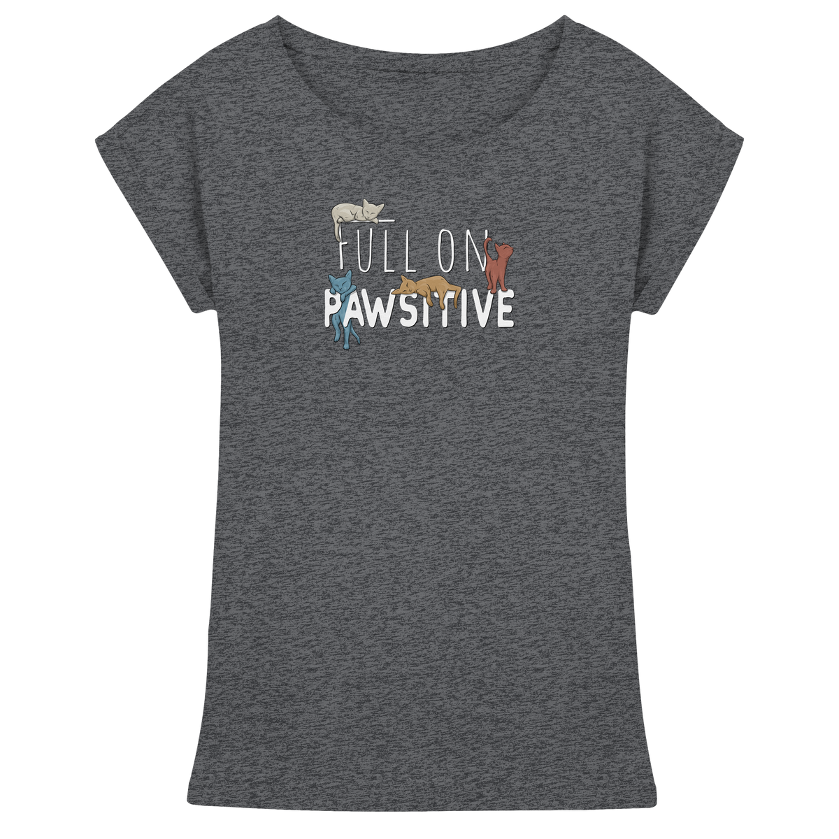 Full On Pawsitive! Gechillte Katzen - Womens Extended Shoulder T-Shirt