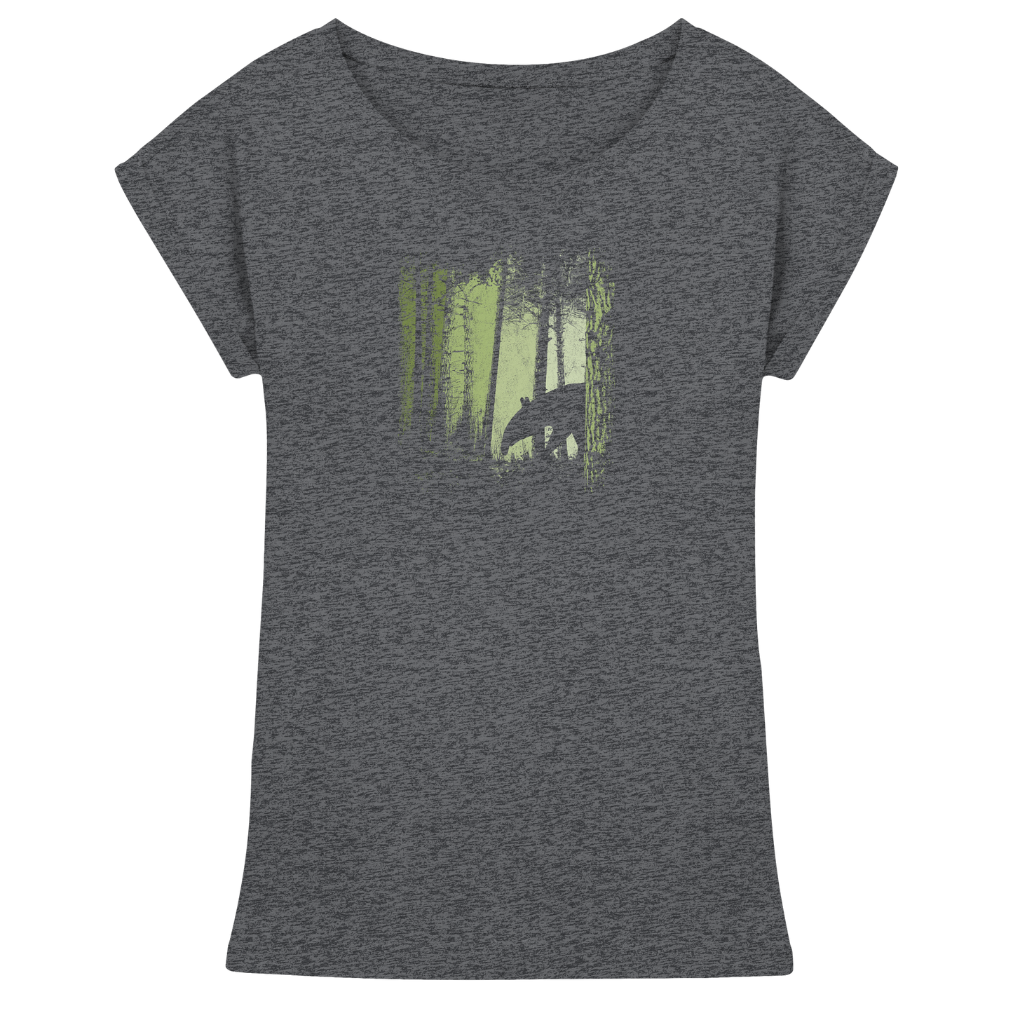 Lässiger Tapir im Zwielicht Wald - Womens Extended Shoulder T-Shirt