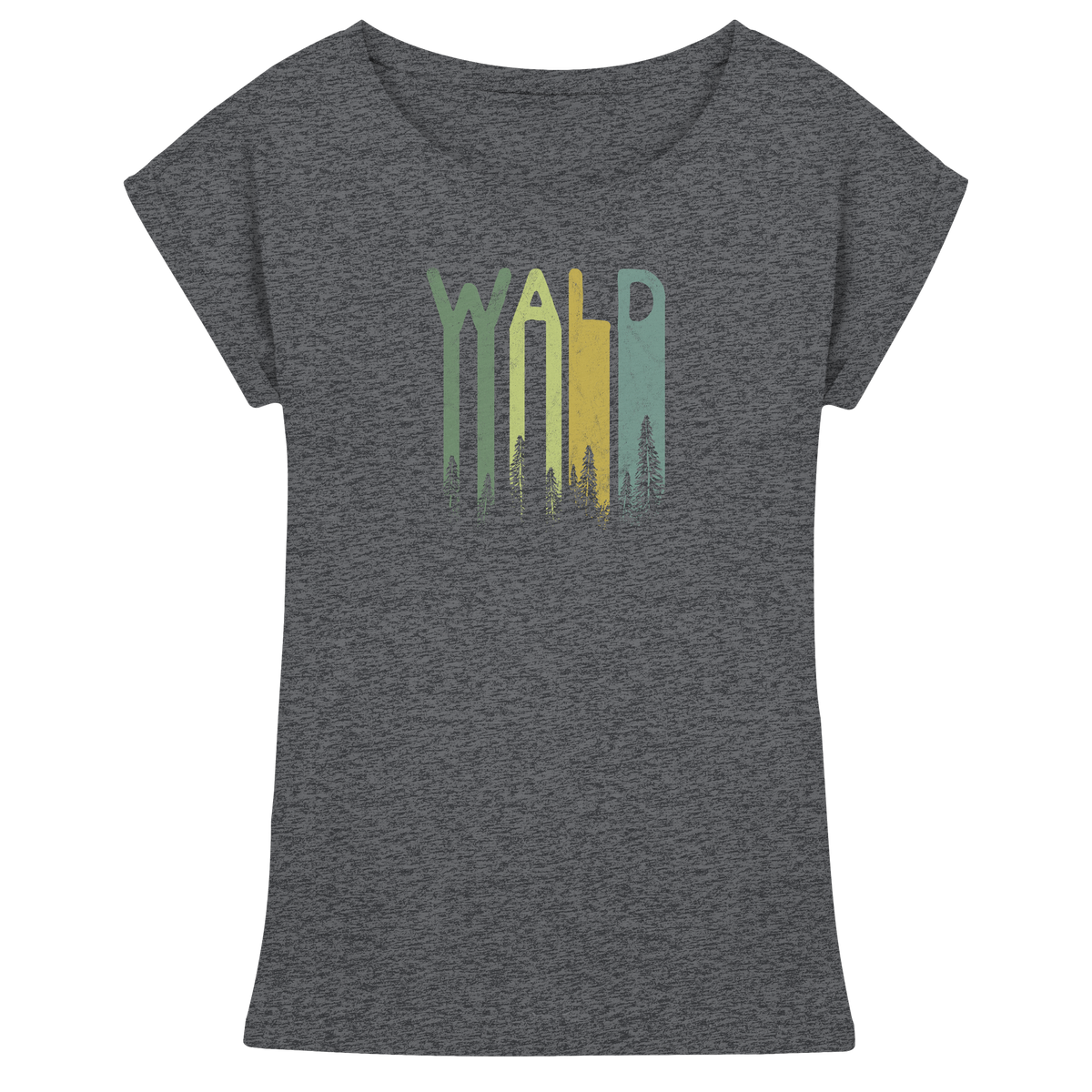 Wald Retro Forst Schriftzug - Womens Extended Shoulder T-Shirt