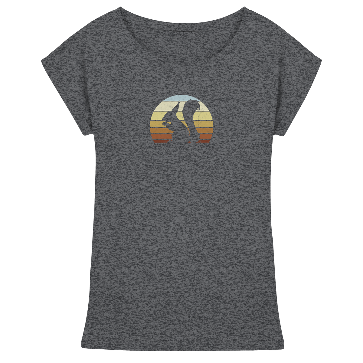 Retro Eichhörnchen Silhouette - Womens Extended Shoulder T-Shirt