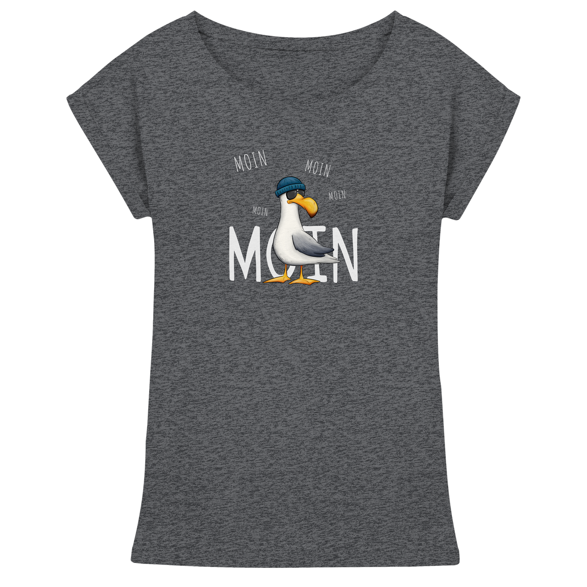 Moin Moin Lässige Hipster Möwe  - Womens Extended Shoulder T-Shirt