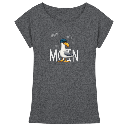 Moin Moin Lässige Hipster Möwe  - Womens Extended Shoulder T-Shirt