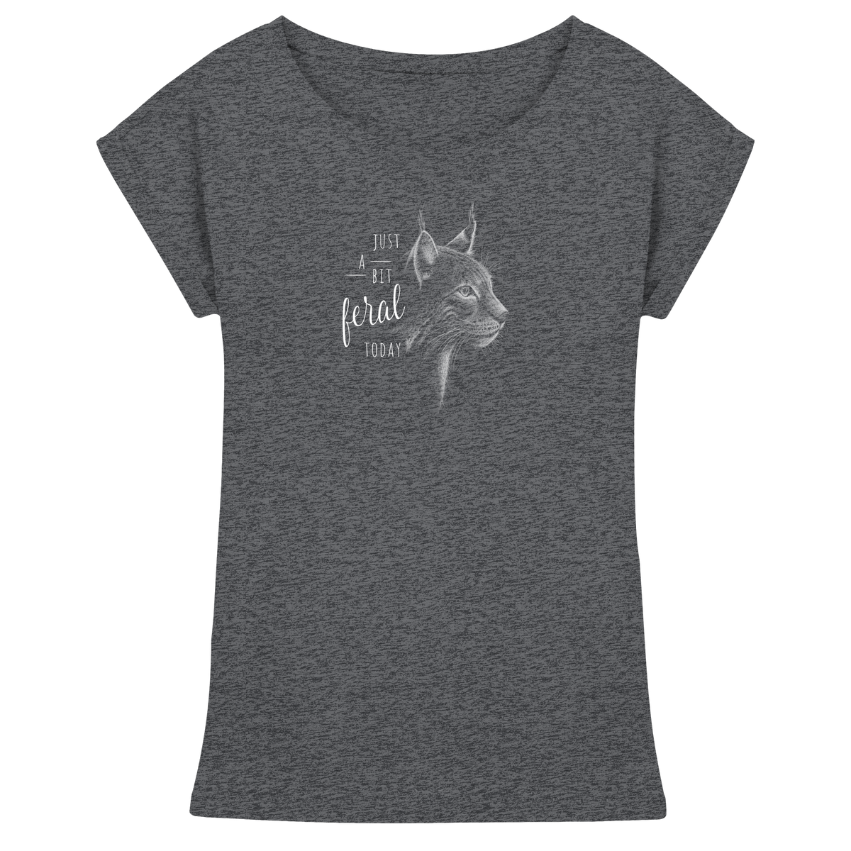 Just A Bit Feral Today! Wildkatze - Womens Extended Shoulder T-Shirt