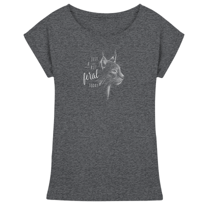 Just A Bit Feral Today! Wildkatze - Womens Extended Shoulder T-Shirt