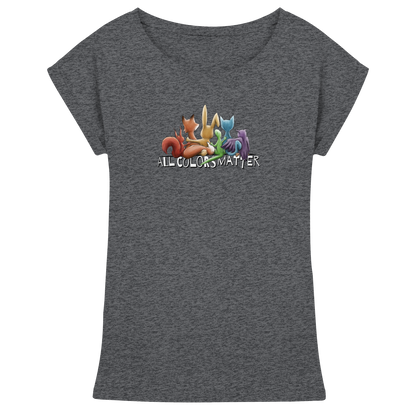 All Colors Matter! Regenbogen Tiere für Vielfalt - Womens Extended Shoulder T-Shirt