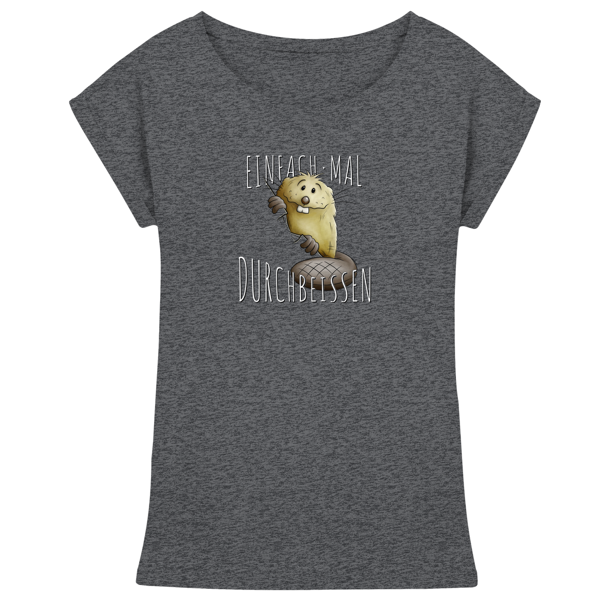 Einfach mal Durchbeissen Biber - Womens Extended Shoulder T-Shirt