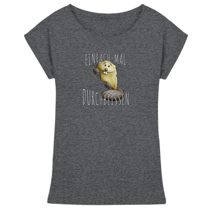 Einfach mal Durchbeissen Biber - Womens Extended Shoulder T-Shirt