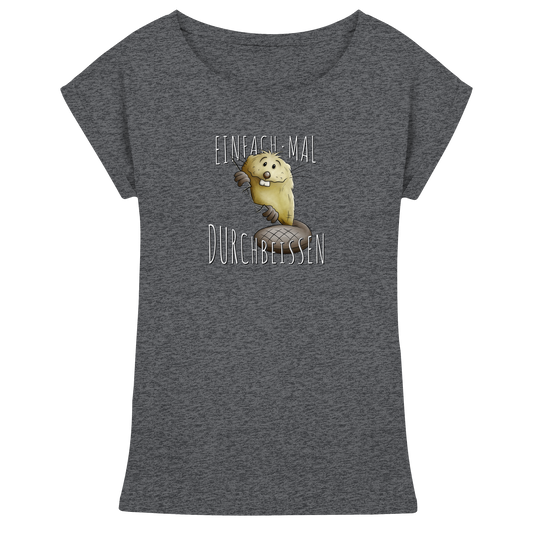 Einfach mal Durchbeissen Biber - Womens Extended Shoulder T-Shirt