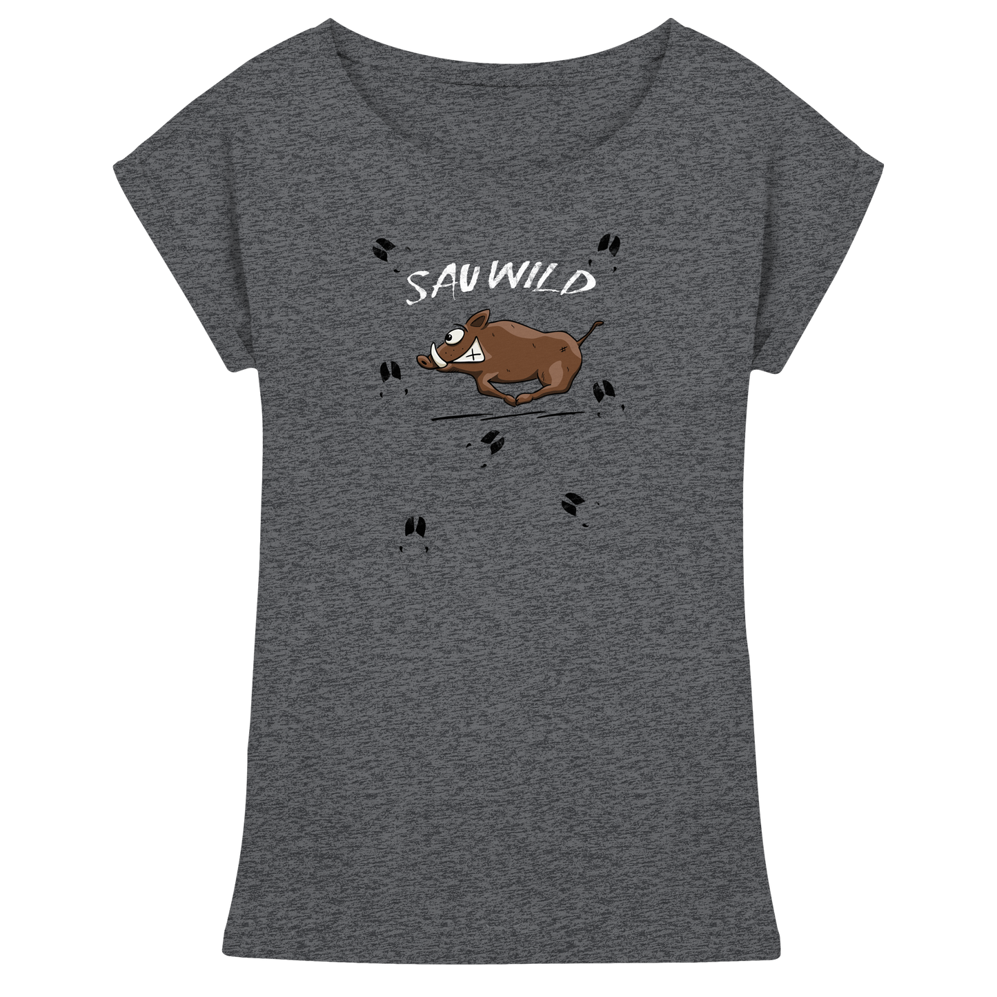 Sauwild wilde Sau | Wildschwein Keiler - Womens Extended Shoulder T-Shirt