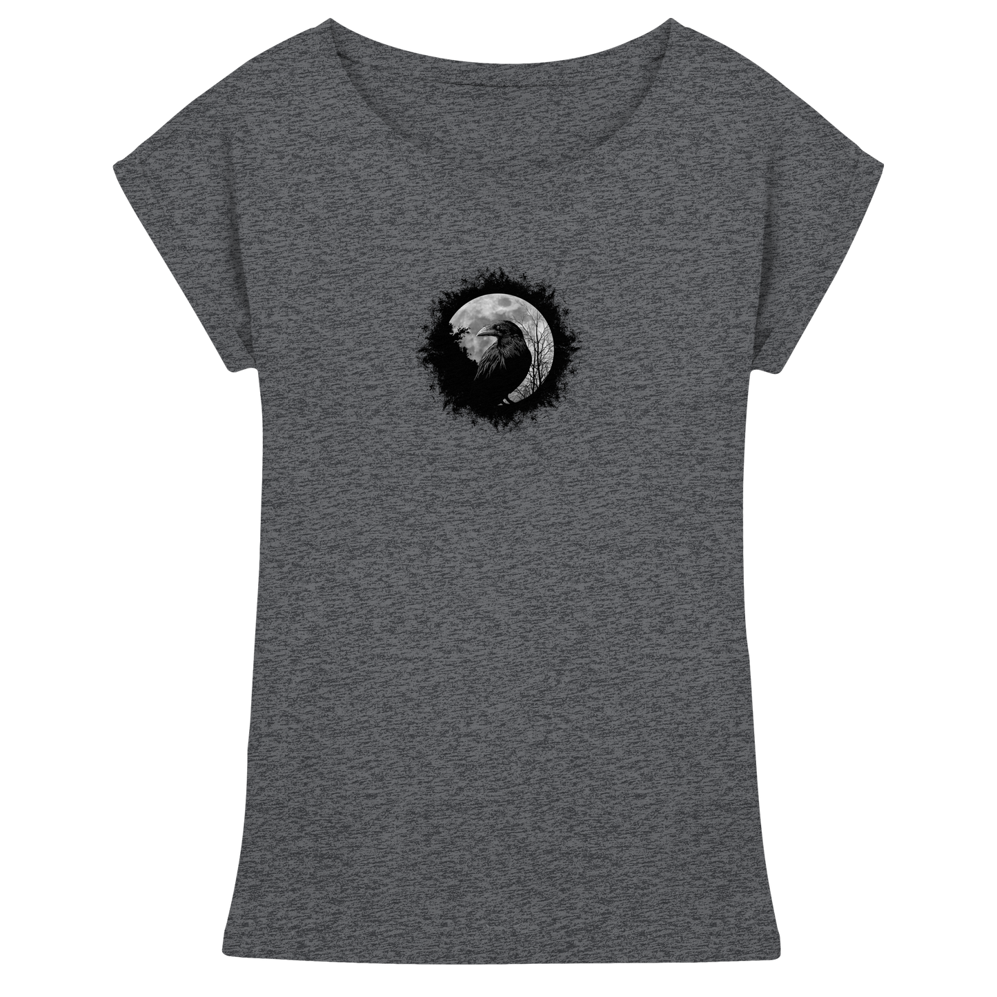 Schwarzer Rabe bei Vollmond  - Womens Extended Shoulder T-Shirt