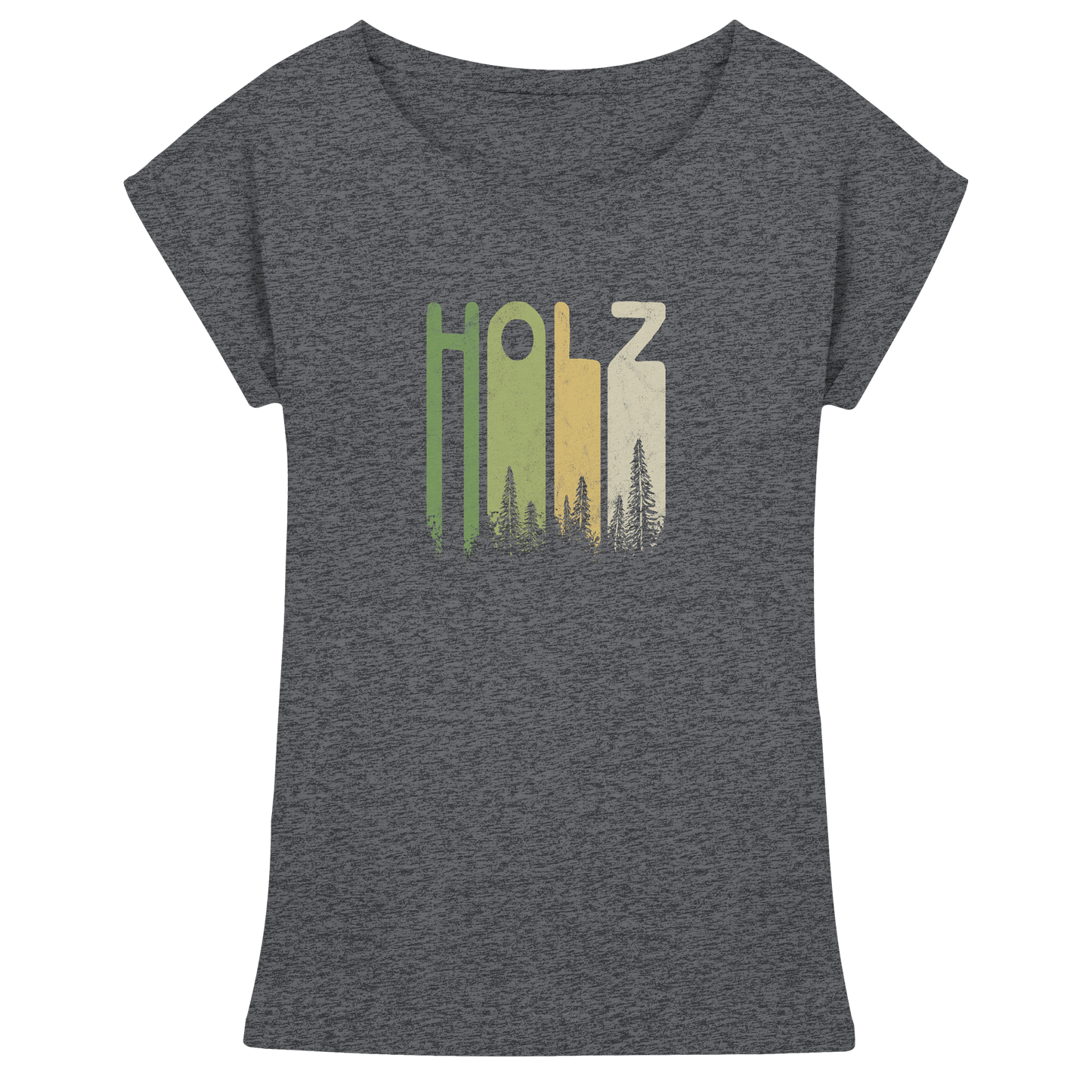 Holz Retro Wald Schriftzug - Womens Extended Shoulder T-Shirt