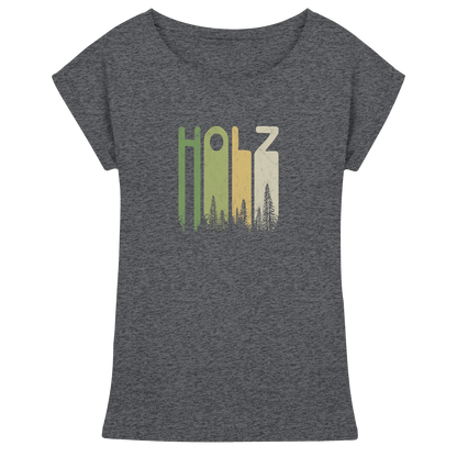 Holz Retro Wald Schriftzug - Womens Extended Shoulder T-Shirt