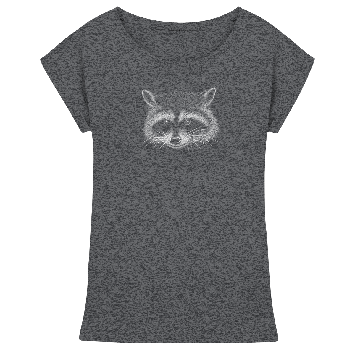 Waschbär Illustration Kritzelkunst - Womens Extended Shoulder T-Shirt