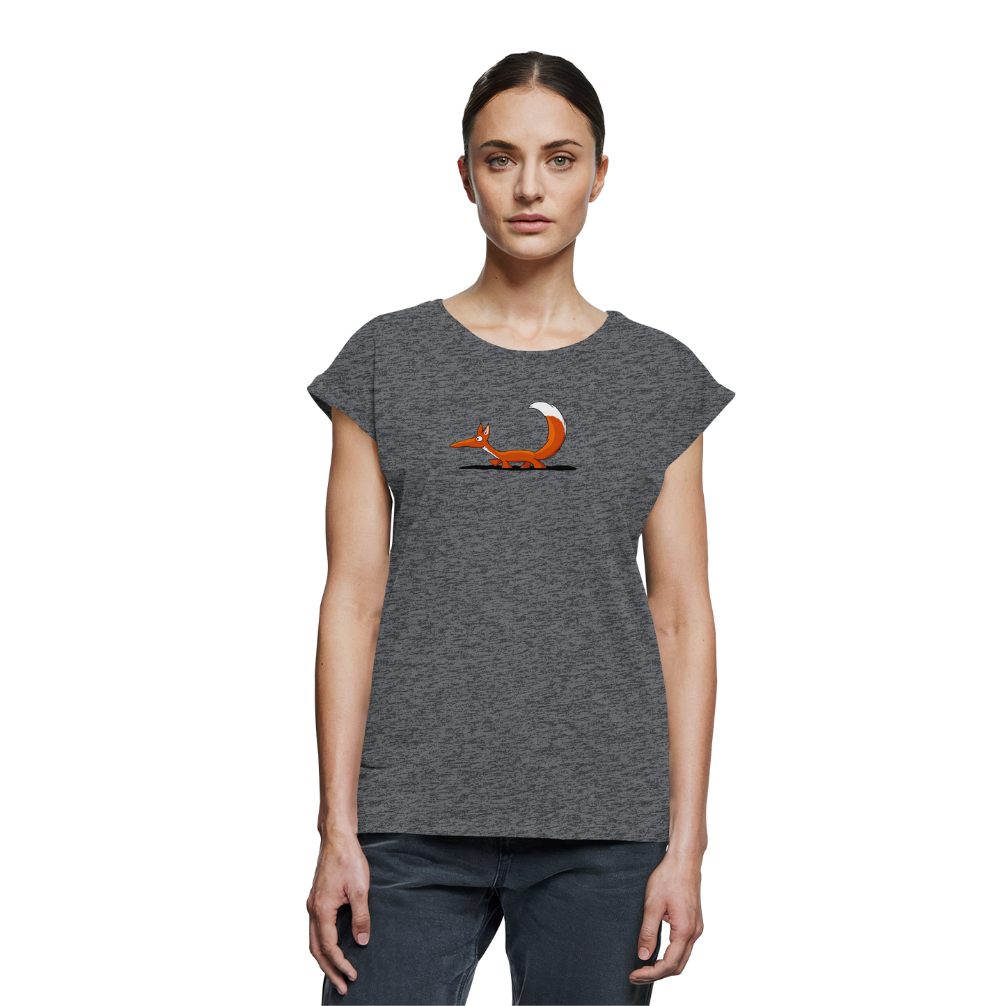 Lässiger cooler Fuchs | Mr. Fox, der Schleicher - Womens Extended Shoulder T-Shirt