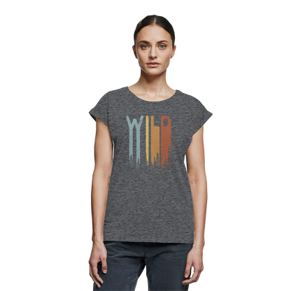 Wild Retro Schriftzug - Womens Extended Shoulder T-Shirt