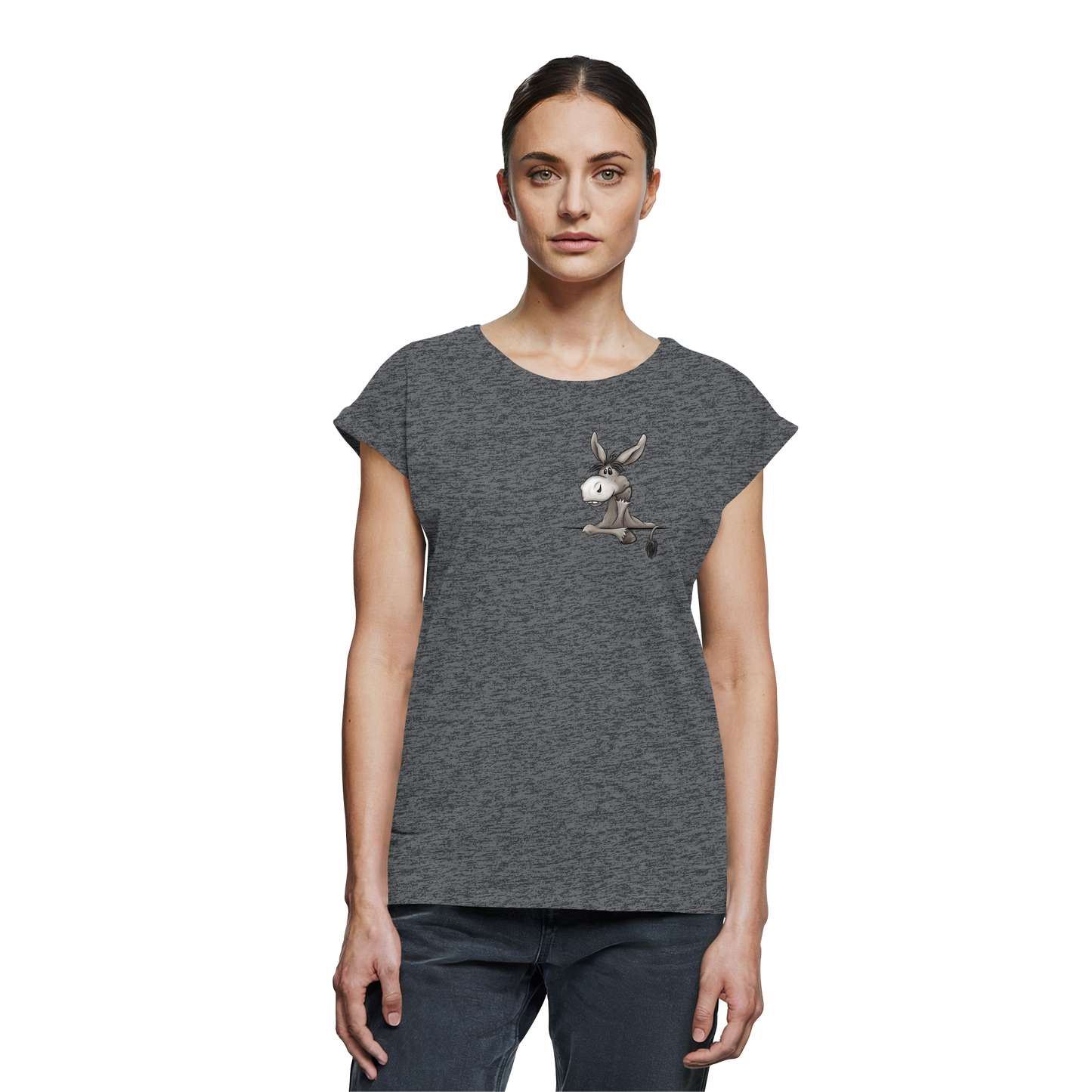 Lustiger lässiger Esel - Womens Extended Shoulder T-Shirt
