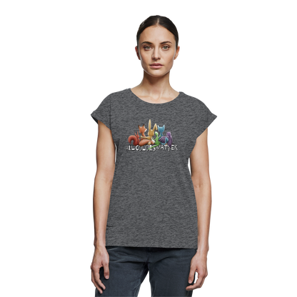 All Colors Matter! Regenbogen Tiere für Vielfalt - Womens Extended Shoulder T-Shirt