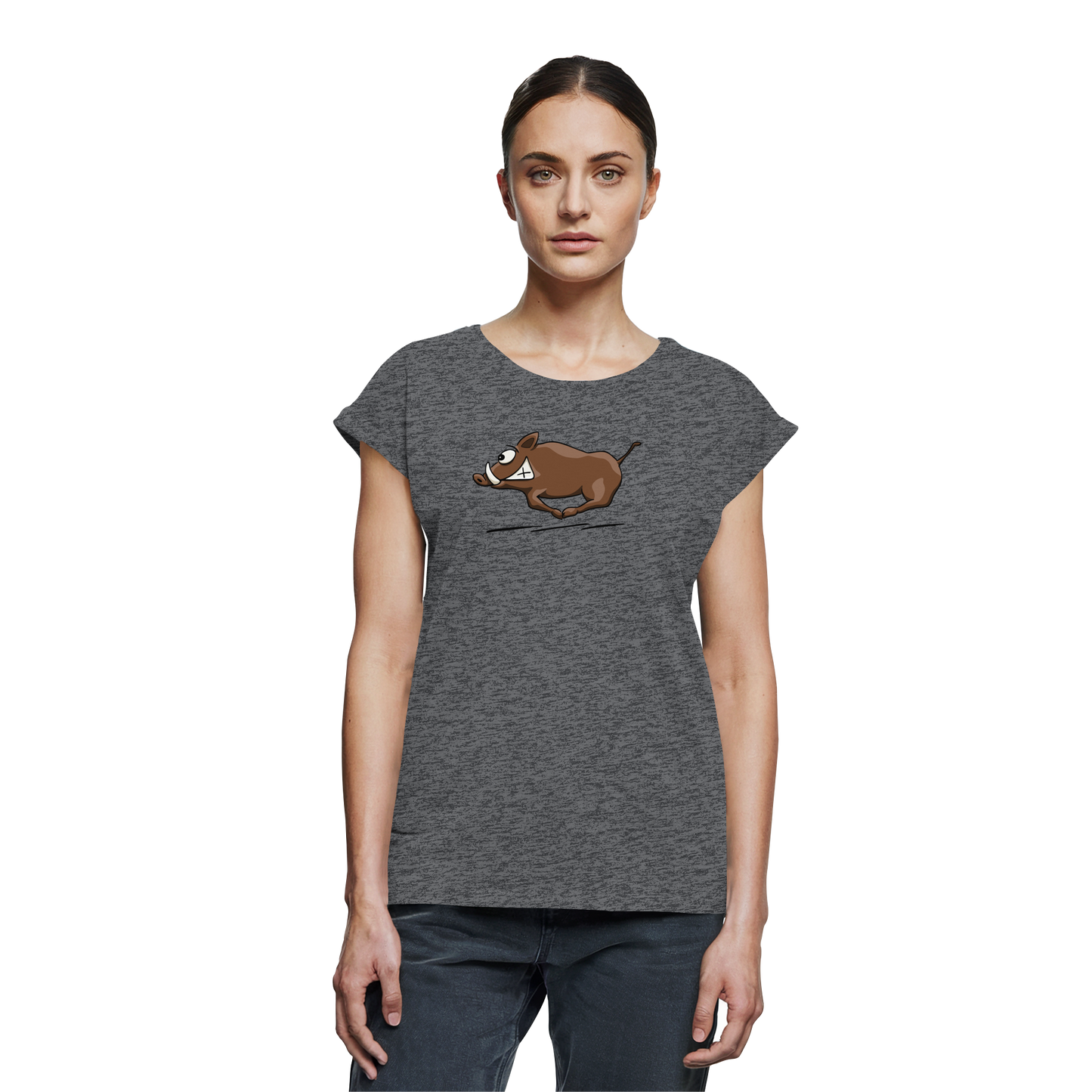 sauwildes Wildschwein | Wildsau  - Womens Extended Shoulder T-Shirt