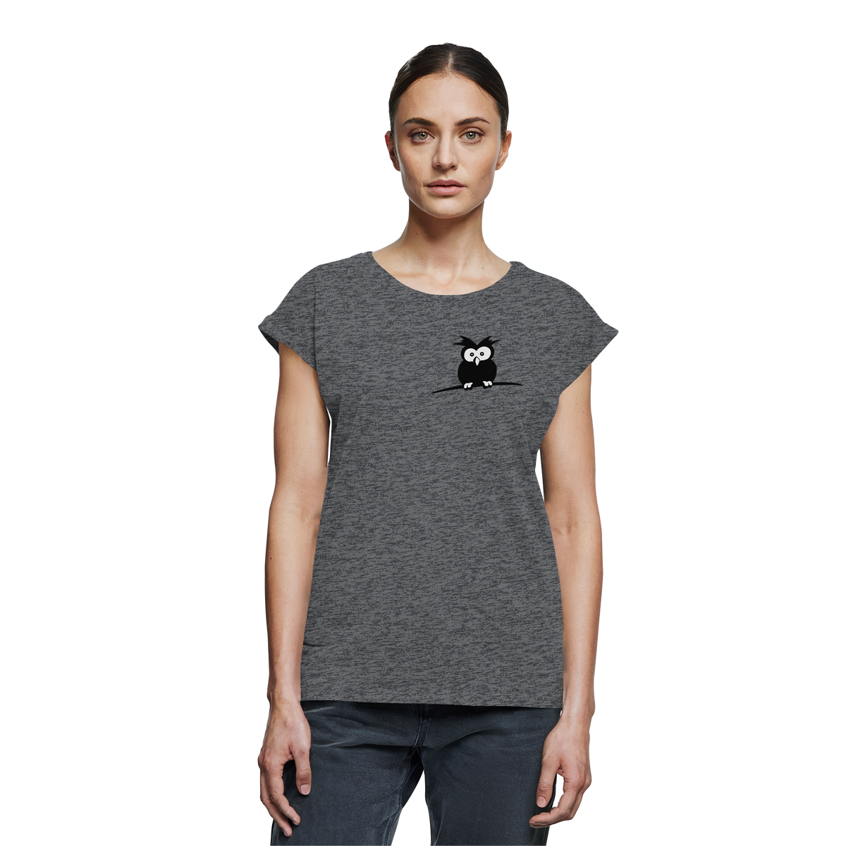 Kleine struppige Eule - Womens Extended Shoulder T-Shirt