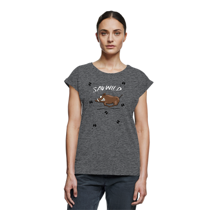 Sauwild wilde Sau | Wildschwein Keiler - Womens Extended Shoulder T-Shirt