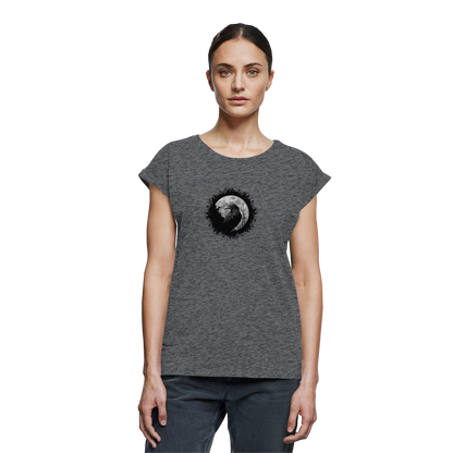Schwarzer Rabe bei Vollmond  - Womens Extended Shoulder T-Shirt