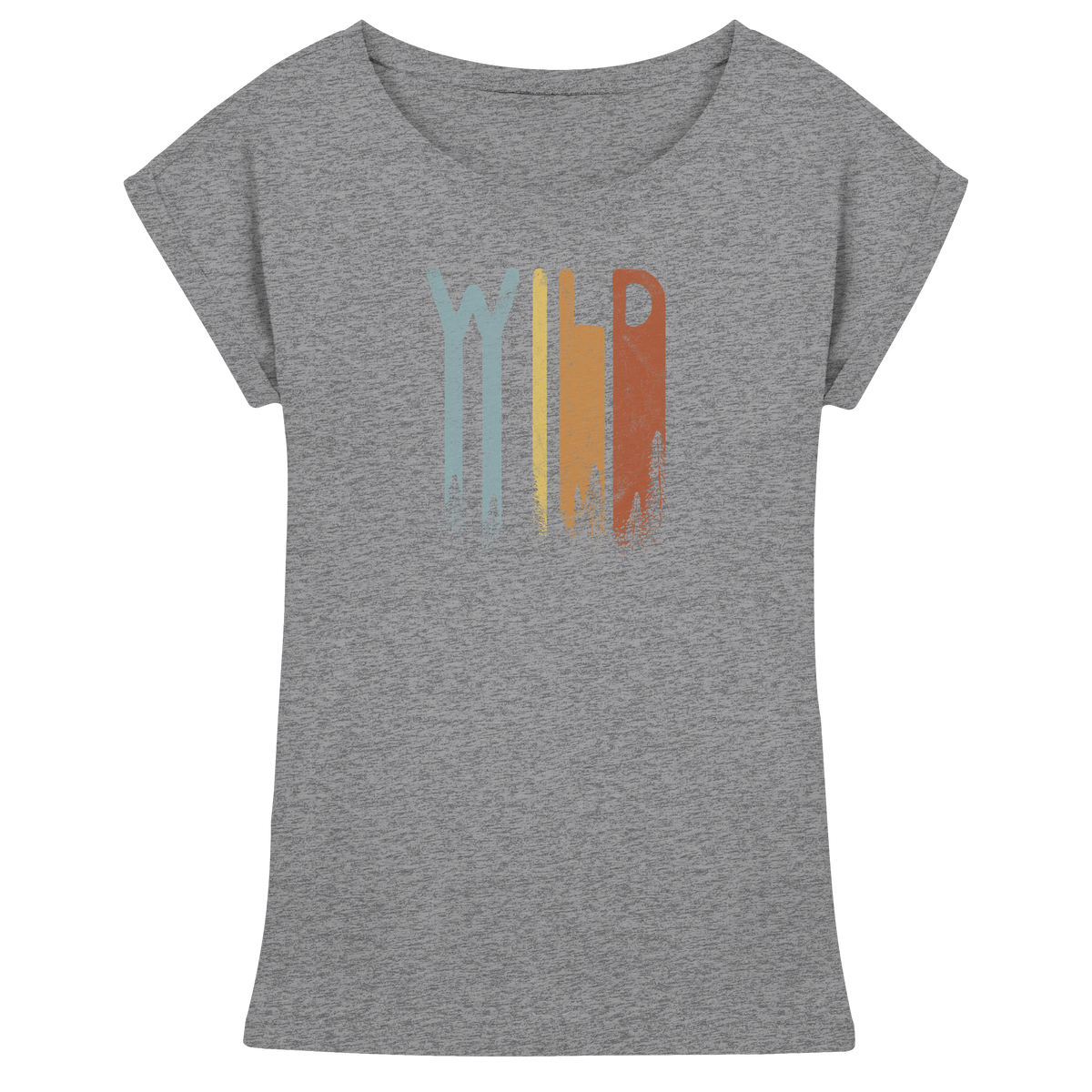 Wild Retro Schriftzug - Womens Extended Shoulder T-Shirt