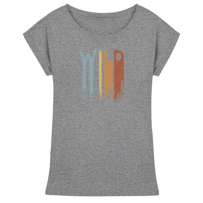 Wild Retro Schriftzug - Womens Extended Shoulder T-Shirt