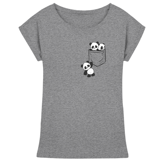 Kawaii Pandas in der Tasche - Womens Extended Shoulder T-Shirt