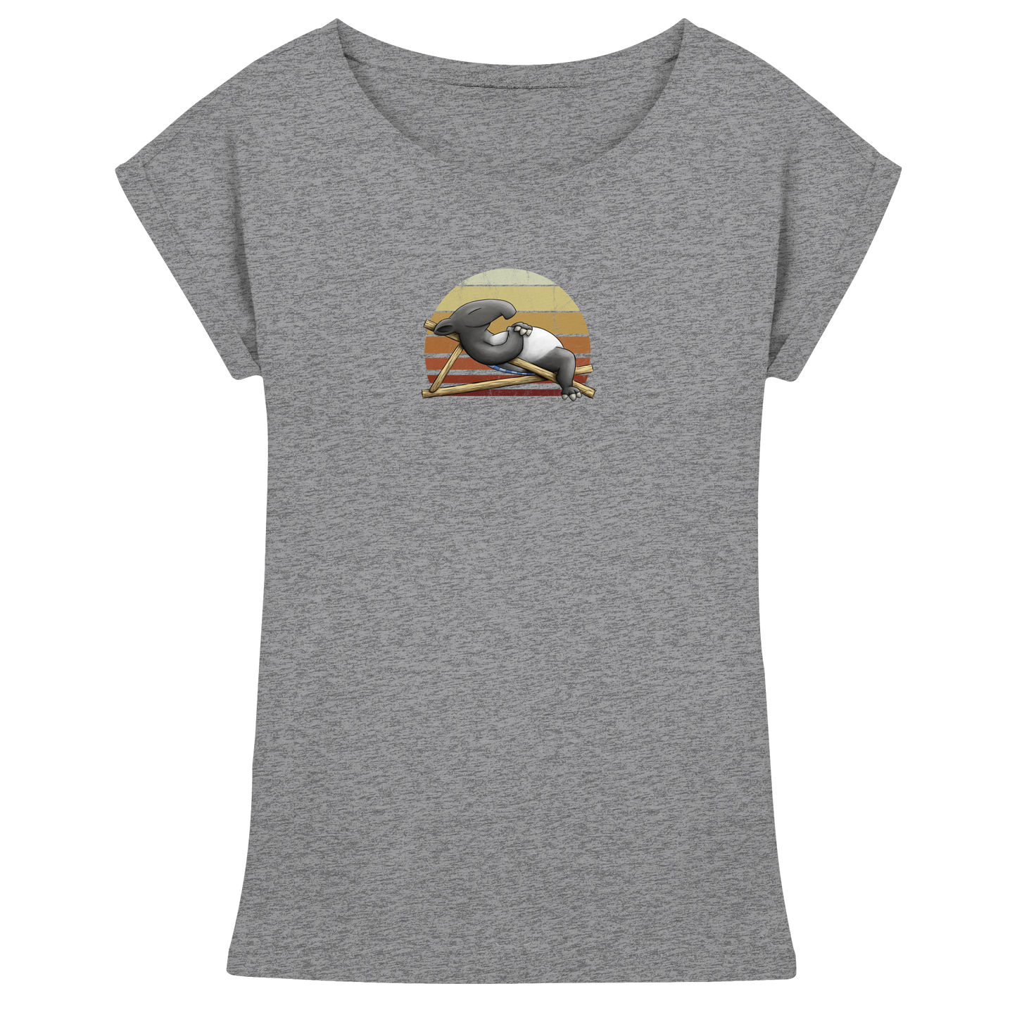 Lässiger Retro Sundown Tapir - Womens Extended Shoulder T-Shirt