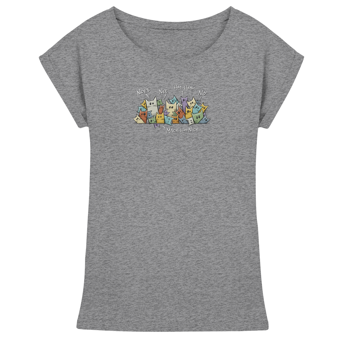 Nope, Nee, Nö Katzen - Womens Extended Shoulder T-Shirt