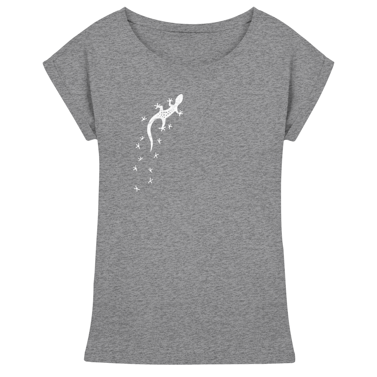 Gecko Eidechse Silhouette hell - Womens Extended Shoulder T-Shirt