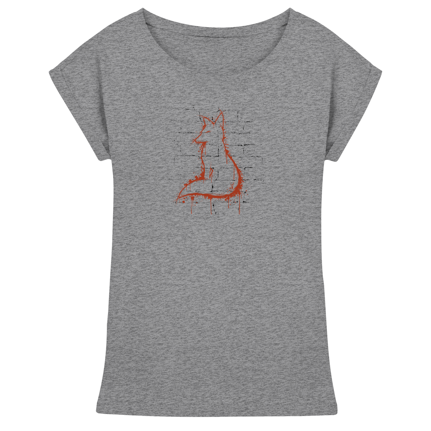 Street Art Fuchs Silhouette - Womens Extended Shoulder T-Shirt