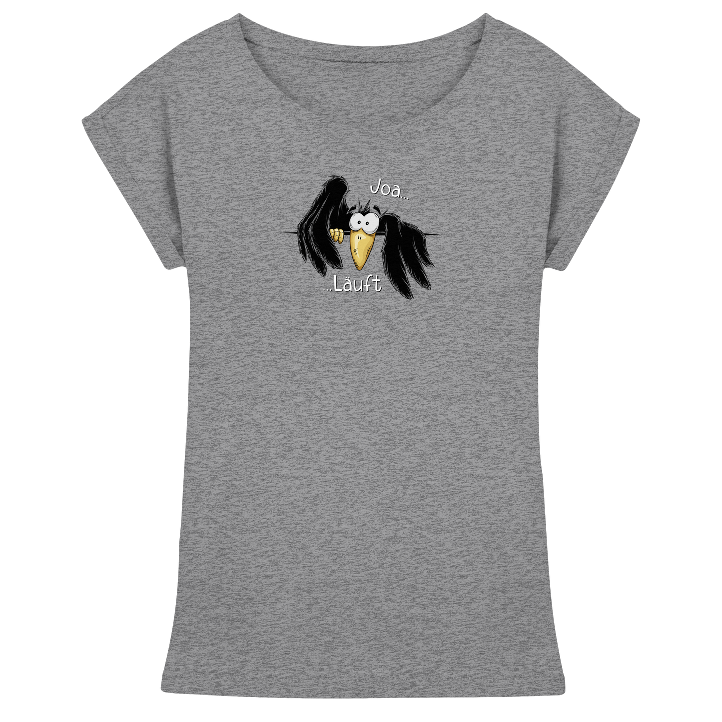 Joa Läuft Krähe gechillter Rabe - Womens Extended Shoulder T-Shirt