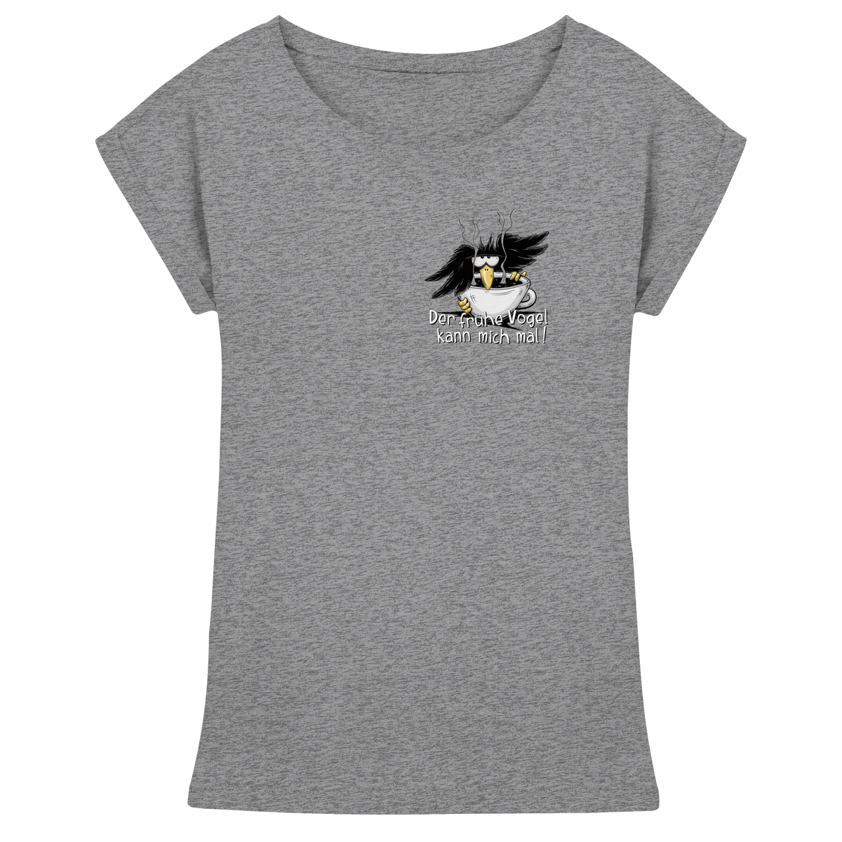Der frühe Vogel kann mich mal | Kaffee Rabe - Womens Extended Shoulder T-Shirt