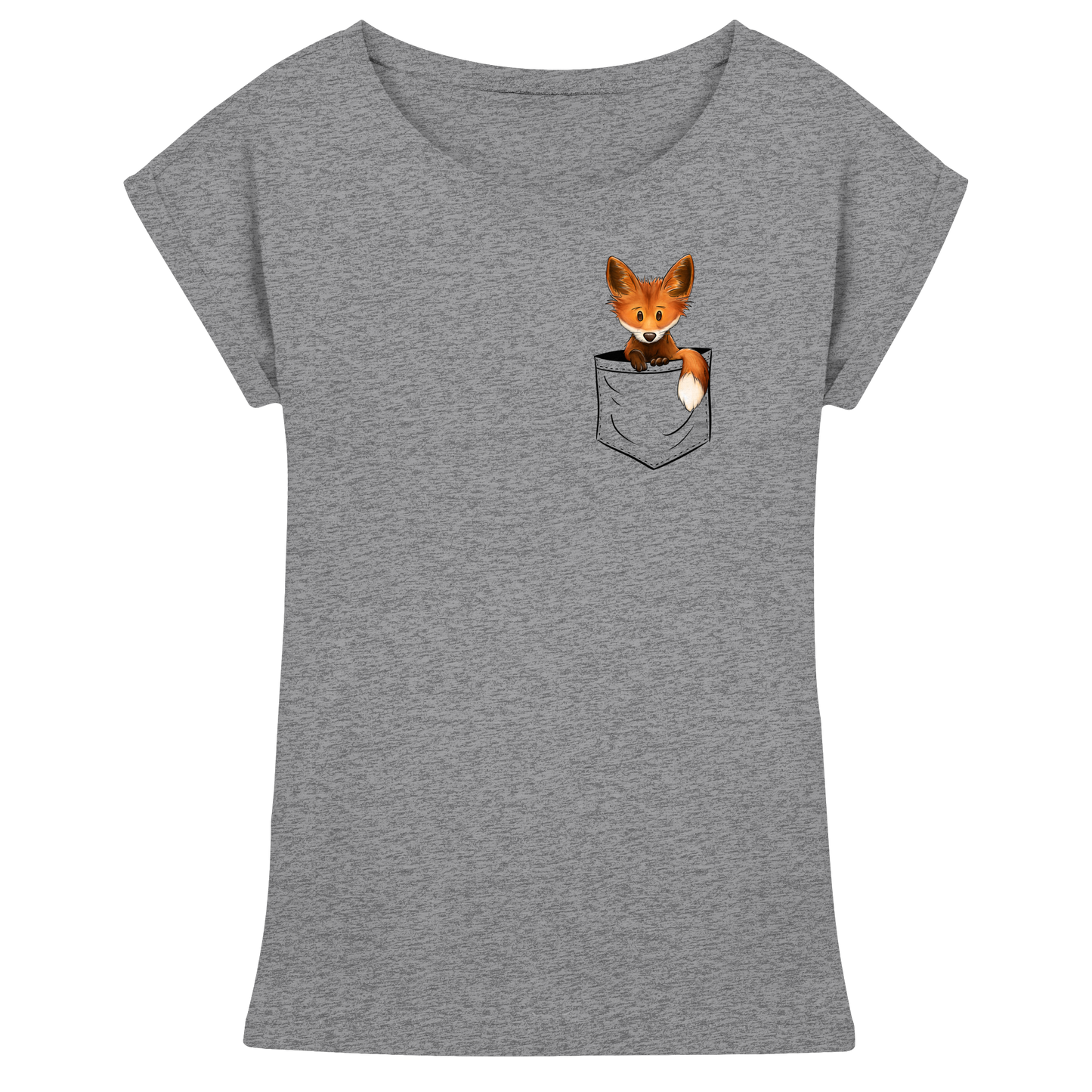 Funky Fuchs in der Tasche - Womens Extended Shoulder T-Shirt