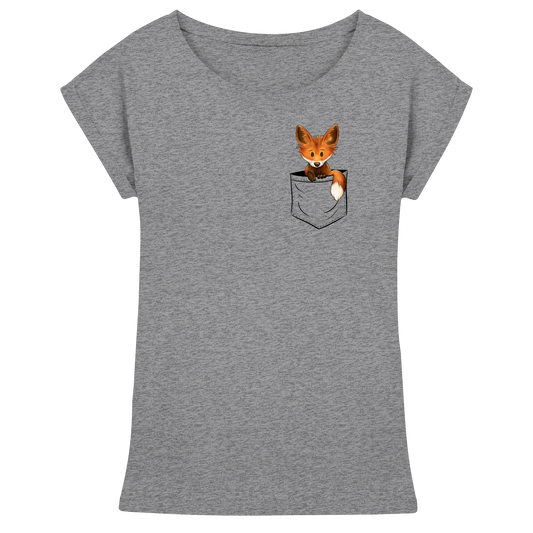 Funky Fuchs in der Tasche - Womens Extended Shoulder T-Shirt