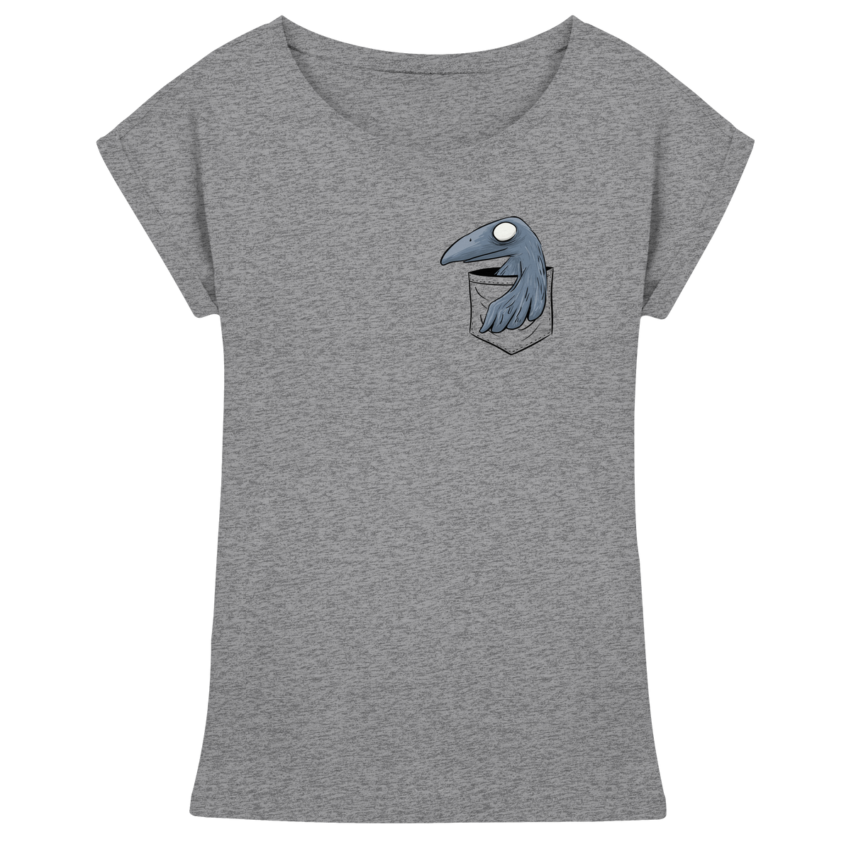Grufti Rabe Krähe in der Tasche - Womens Extended Shoulder T-Shirt
