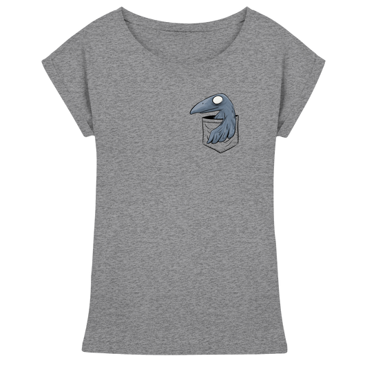 Grufti Rabe Krähe in der Tasche - Womens Extended Shoulder T-Shirt
