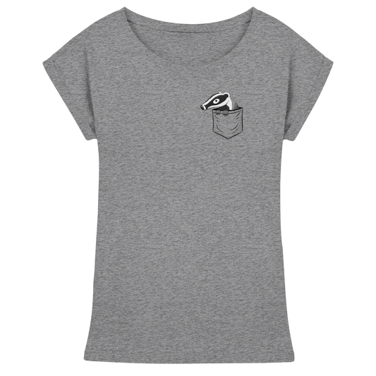Lustig gemütlicher Dachs In der Tasche - Womens Extended Shoulder T-Shirt