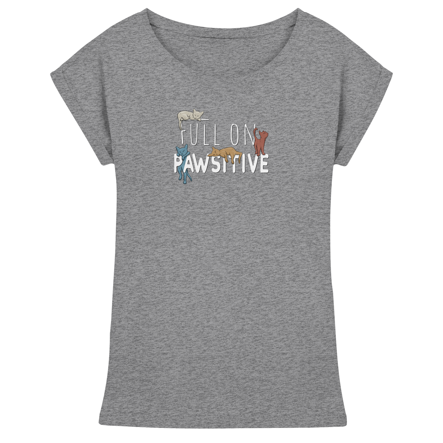 Full On Pawsitive! Gechillte Katzen - Womens Extended Shoulder T-Shirt