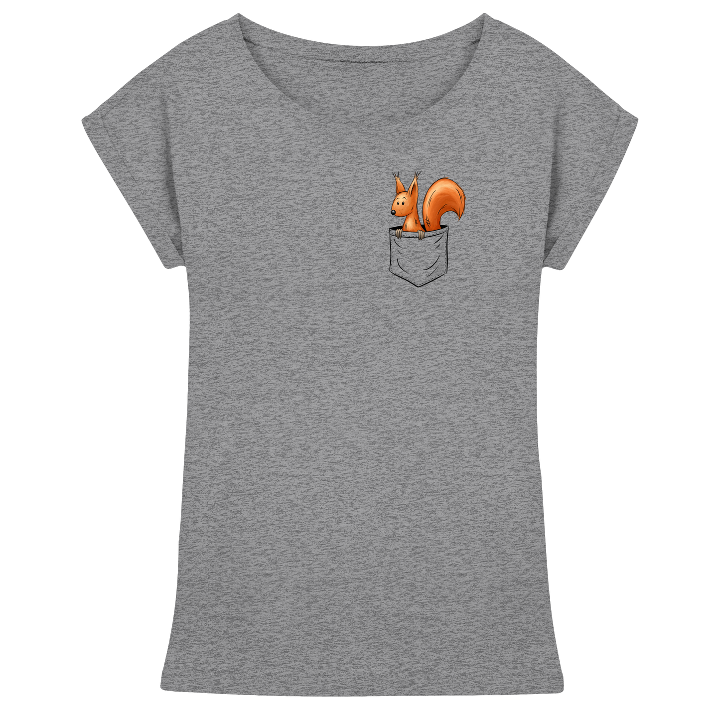 Lässiges Eichhörnchen In Tasche - Womens Extended Shoulder T-Shirt
