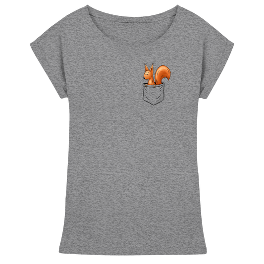 Lässiges Eichhörnchen In Tasche - Womens Extended Shoulder T-Shirt
