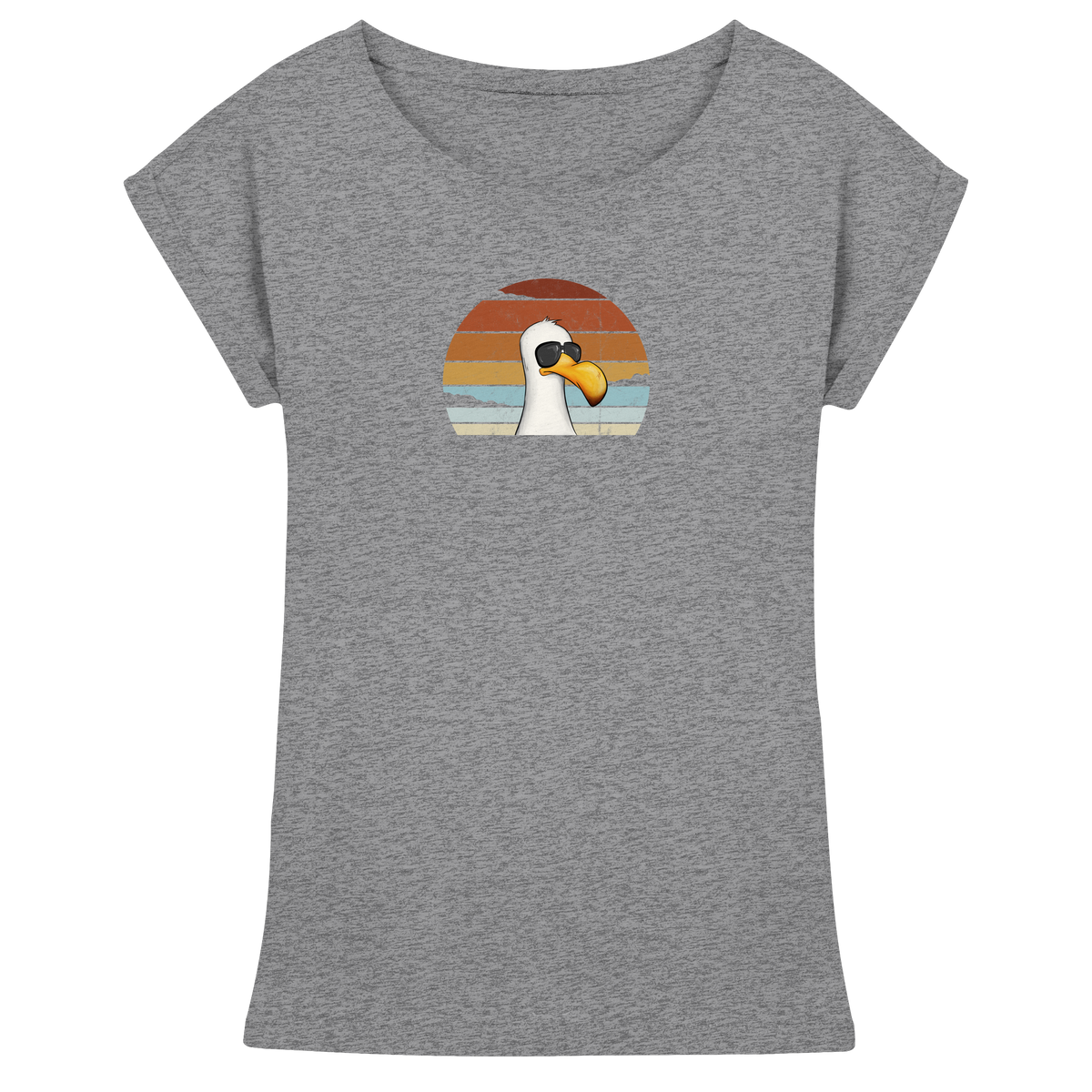 Cool lässige Retro Möwe - Womens Extended Shoulder T-Shirt