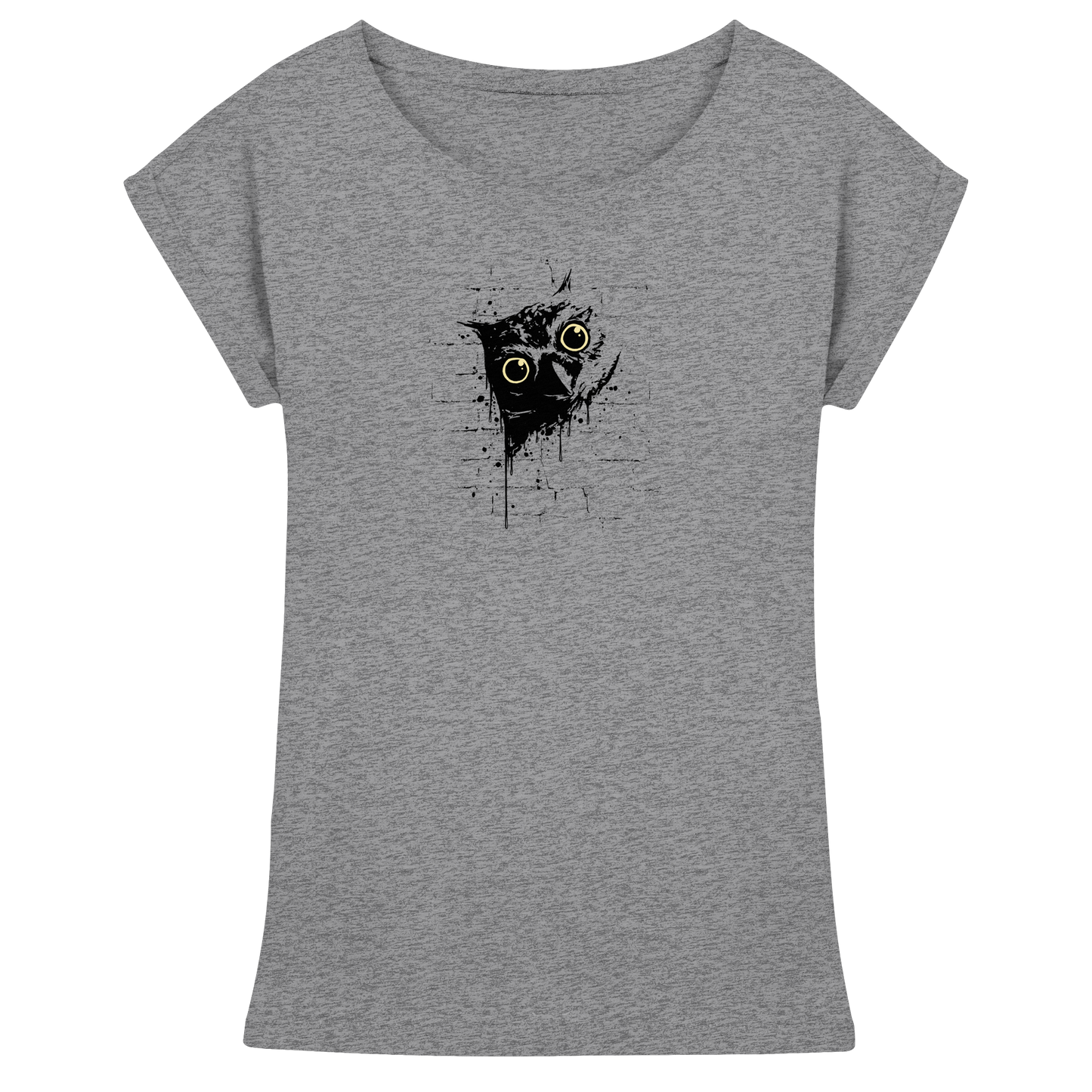 Lässige Street Art Eule - Womens Extended Shoulder T-Shirt