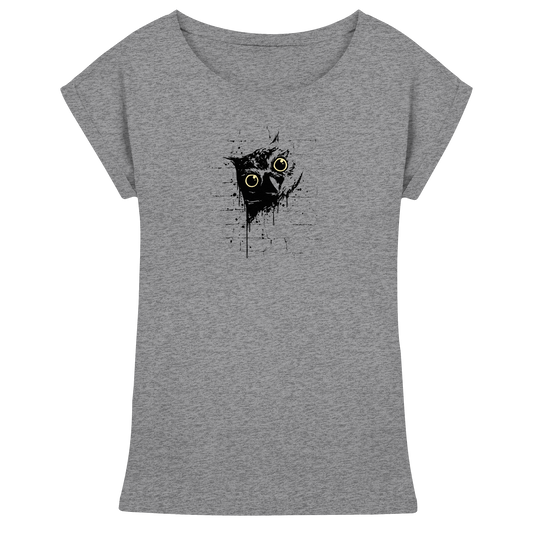Lässige Street Art Eule - Womens Extended Shoulder T-Shirt