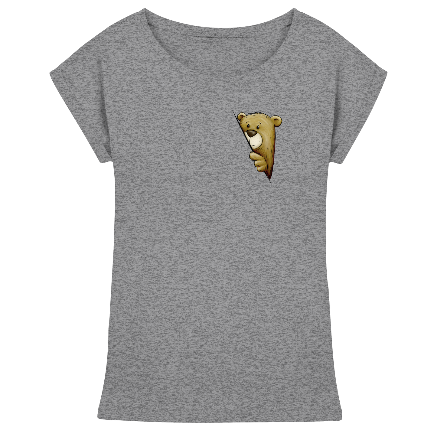 Funky Bär Illustration - Womens Extended Shoulder T-Shirt