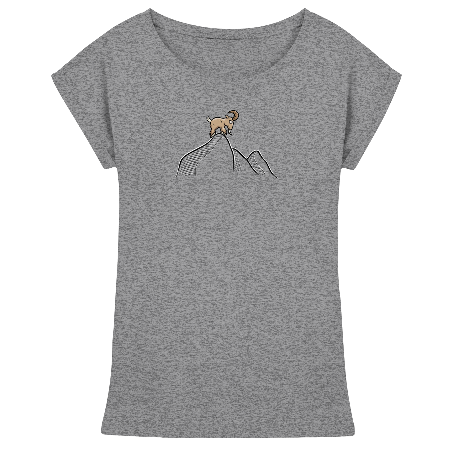 Ziegenbock in den Bergen - Womens Extended Shoulder T-Shirt